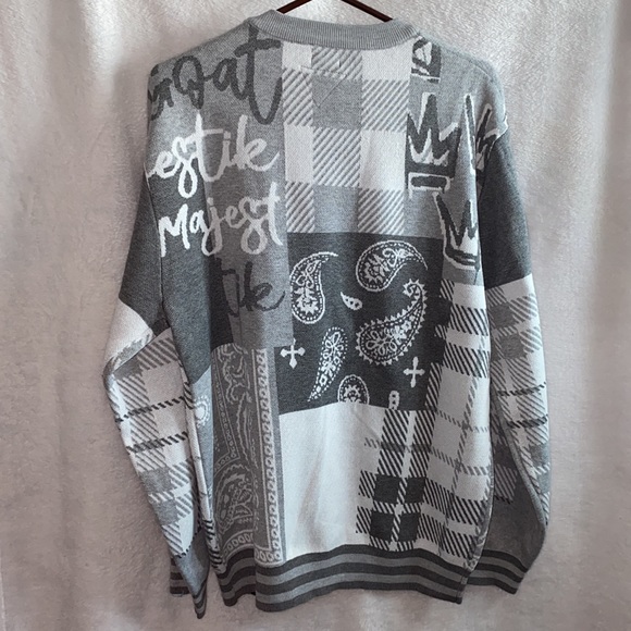Majestik plaid & paisley sweater (L) - Picture 2 of 15
